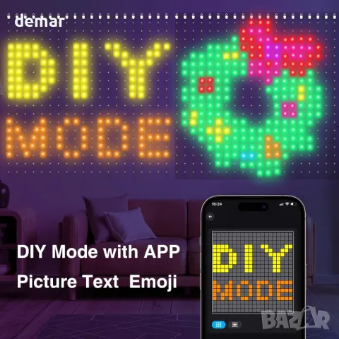 Интелигентни светлини за завеси SWAREY, променящи цвета LED светлини с приложение, дистанционно, снимка 3 - Лед осветление - 47337714