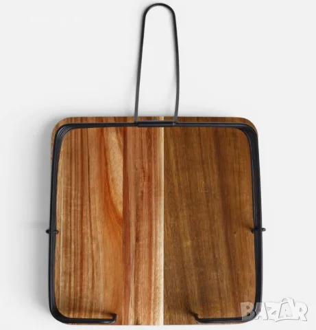 Дървен салфетник с метален държач 14.5 x 12 x 5 см, снимка 3 - Аксесоари за кухня - 56020557