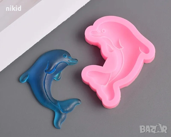 Делфин силиконов молд форма декор украса сладки фондан мъфини и шоколад