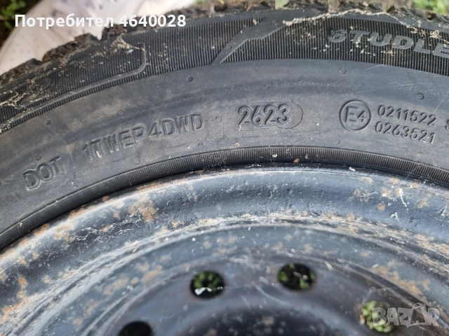 Железни джанти 4х100mm със зимни гуми 175/65/14, снимка 4 - Гуми и джанти - 52267572