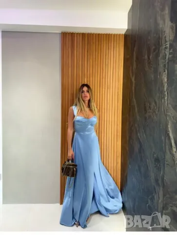 Дамска рокля от сатен , снимка 3 - Рокли - 50438724