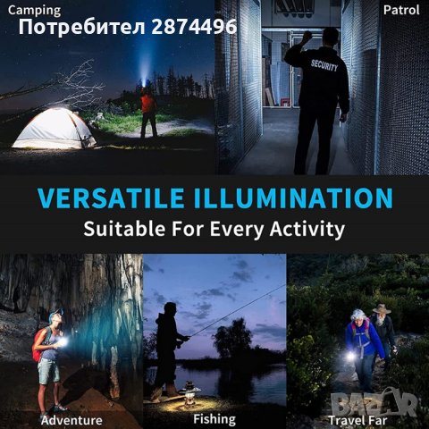 3955 Мощен LED фенер с 4 Диода , снимка 11 - Други - 41574469