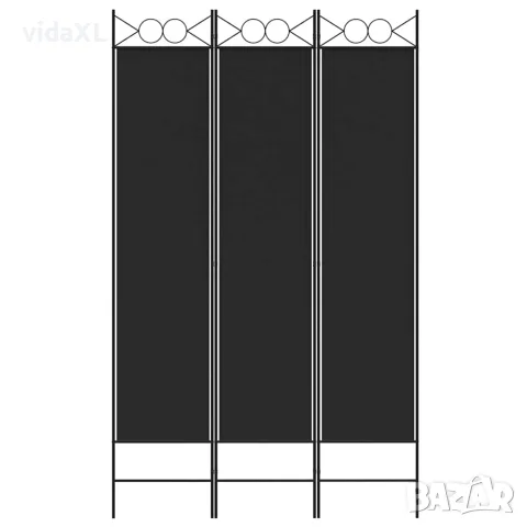vidaXL Параван за стая, 3 панела, черен, 120x200 см, плат, снимка 3 - Паравани - 56147191
