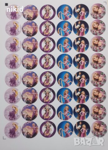 48 бр Рапунцел лепенки стикери с надписи ръчна изработка подарък