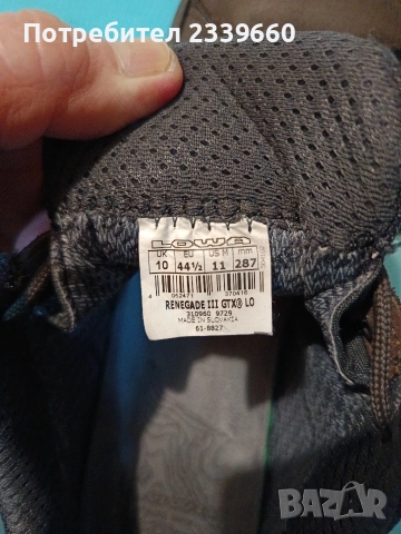 Lowa RENEGADE III GTX LO мъжки туристически обувки N.44 1/2 стелка 28,5 см, снимка 9 - Спортни обувки - 52907060