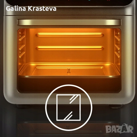 Еър фрайър и фурна 2-в-1 , XXL Капацитет 12L, 1350W, 10 Програми, LED Тъч дисплей, снимка 6 - Печки, фурни - 53768586