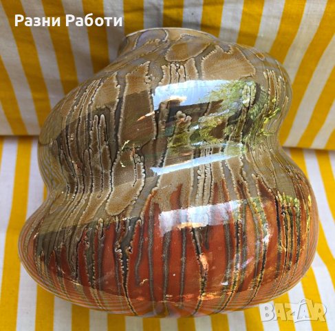 Арт Ваза тип лава ефект, гледжосана керамика, снимка 6 - Вази - 42456825