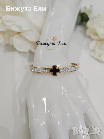 Гривна детелина стомана , снимка 2 - Гривни - 51362882