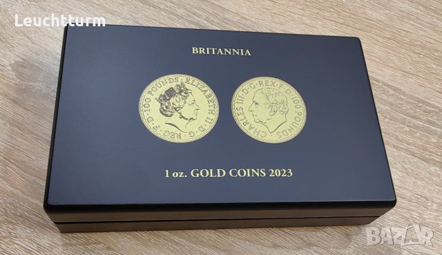луксозна кутия за 2 броя златни монети 1 oz. BRITANNIA 2023 
