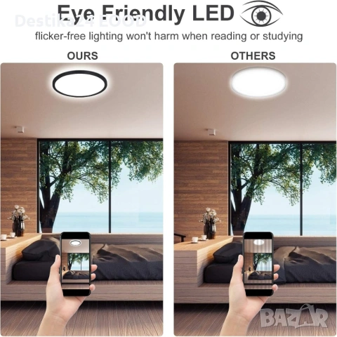 LED плафон за таван 18W Artbrite IP44 Ø29.5см, снимка 7 - Лед осветление - 53154095