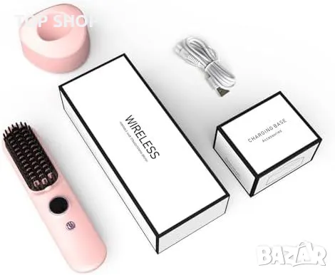 Нова Безжична керамична четка за изправяне на коса - компактна и лека, снимка 8 - Тримери - 49945123