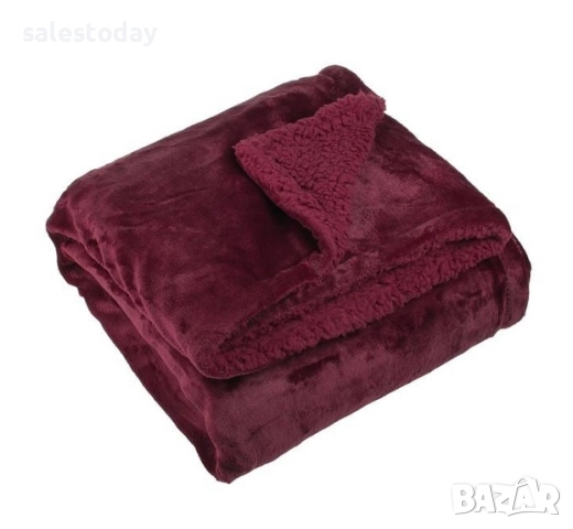 Коледно Одеяло, зимна декорация, бордо, велур 160x130 см