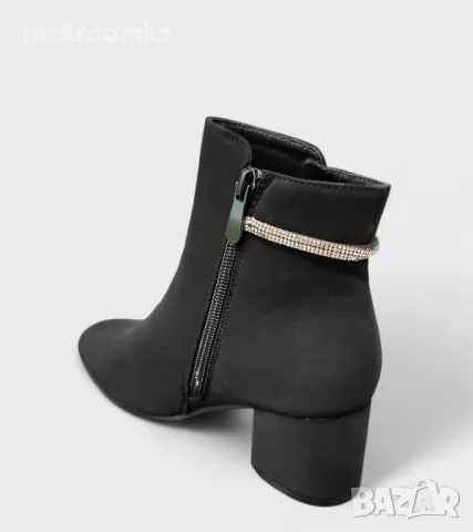 Елегантни дамски боти на квадратен ток модел: T2339-2 black, снимка 3 - Дамски боти - 48310123