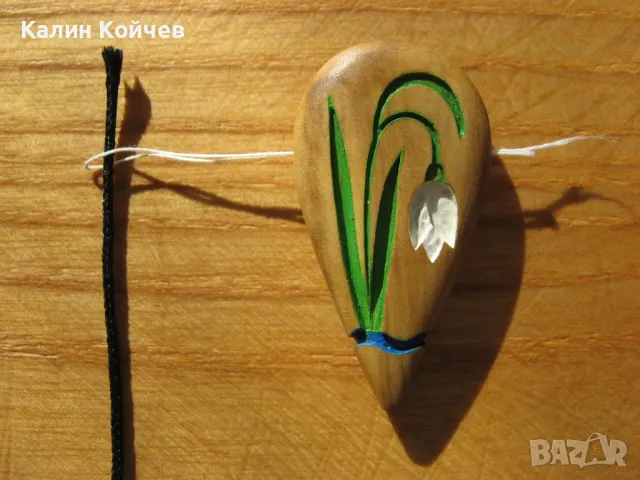 "Кокиче" - бижу миниатюра от чемшир, снимка 11 - Колиета, медальони, синджири - 49088854