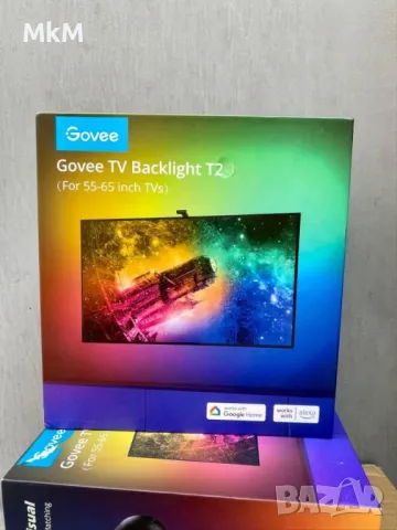 Govee TV Backlight T2 Нови налични!!! Интелигентна Подсветка на телевизор , снимка 3 - Плейъри, домашно кино, прожектори - 47481938