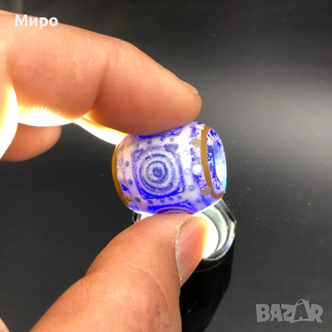 ФЪН ШУЙ 	РИСУВАНО СТЪКЛО СТАРА МЪНИСТА ТАЛИСМАН ПРОТИВ УРОКИ АМУЛЕТ ДЗИ МЪНИСТА, снимка 5 - Антикварни и старинни предмети - 44666212