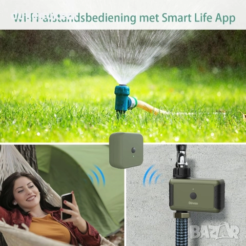 WiFi Смарт таймер, компютър за поливане, Smart Life App, Alexa/Google, 20 програми, Rain Delay, снимка 2 - Напояване - 52544857