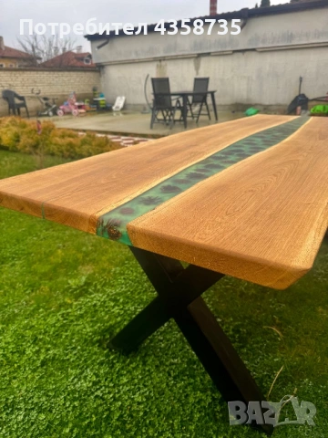 Трапезна Маса с Епоксидна смола, снимка 2 - Маси - 53126339