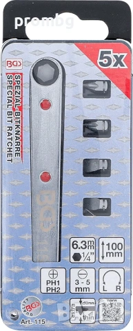 ключ с ултра тънка тресчотка и битове, 1/4 инча, 6,3 мм, Япония, снимка 5 - Други инструменти - 36295007