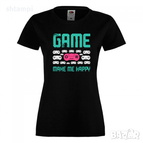 Дамска тениска Game Make Me Happy,Дамска тениска с игри,Геймс, снимка 9 - Тениски - 36190912
