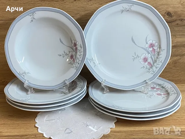 Баварски порцеланови чинии -Wunsiedel, снимка 4 - Чинии - 48365718