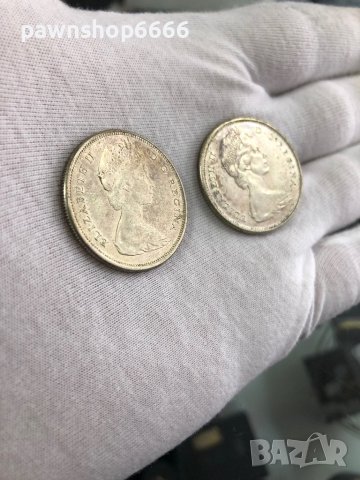 Сребърни монети Canada 50 cents, 1965-1966, снимка 4 - Нумизматика и бонистика - 40504695
