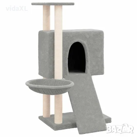 vidaXL Котешко дърво със сизалени стълбове, светлосиво, 96 см