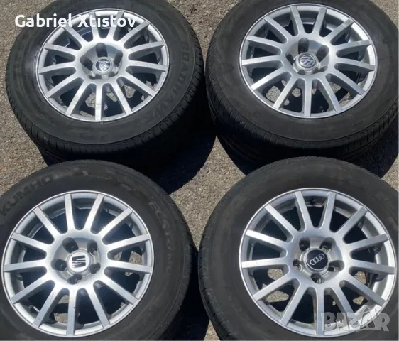 15-Инчови 5x100 Многолъчеви джанти за Audi, VW, Seat, Skoda с подарък гуми 