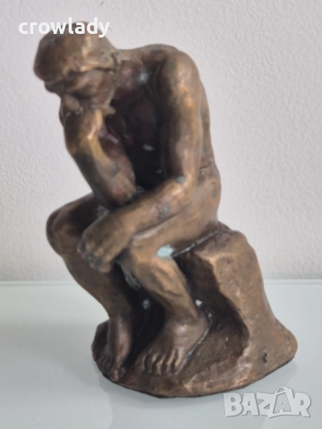 Бронзова скулптура пластика Мислителят Огюст Роден  , снимка 3 - Други - 51721737