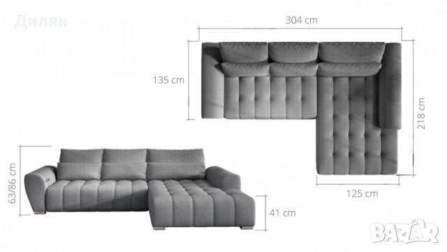 Ъглов разтегателен диван Braven, снимка 10 - Дивани и мека мебел - 53580353