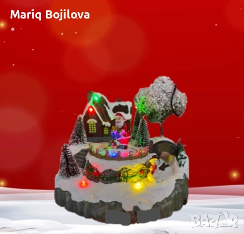 Коледна декорация Дядо Коледа в селото – Светеща празнична магия за вашия дом