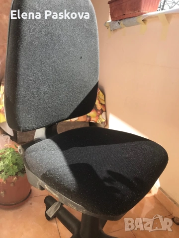 стол за офис, бюро на колелца, черен, с регулируема на височина седалка, снимка 2 - Столове - 53734610
