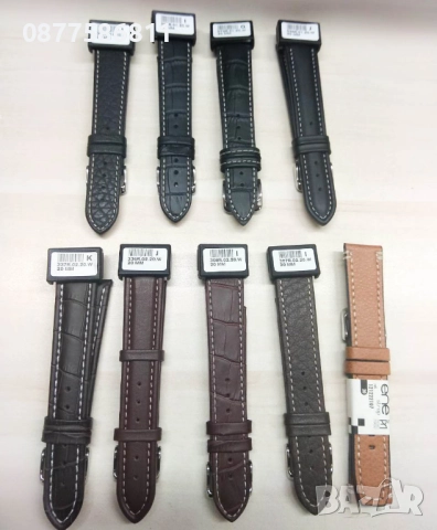 НОВА КОЖЕНА КАИШКА ОБШИТА С БЯЛ ШЕВ/КОНЕЦ.ЛУКСОЗНИ КОЖЕНИ КАИШКИ ЗА ЧАСОВНИЦИ С БЯЛ ТИГЕЛ. KAISHKA, снимка 9 - Каишки за часовници - 51612177