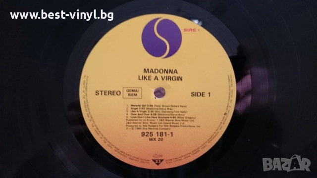 Грамофонна Плоча (Madonna - Like a Virgin), снимка 3 - Грамофонни плочи - 52674556