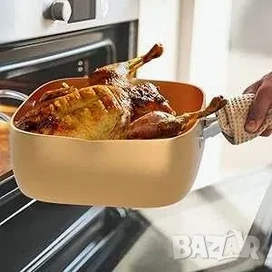 Нов меден тиган Copper Pan Комплект 6 в 1 Незалепващ С лека драскотина, снимка 7 - Съдове за готвене - 51132775