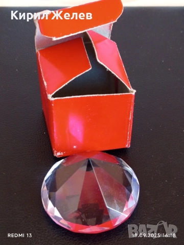 Преспасие от кристално стъкло с форма на диамант много красиво 48995, снимка 6 - Други стоки за дома - 51759053