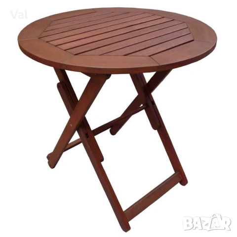 Маса сгъваема Muhler Meranti - Ø70xH74cm, дърво