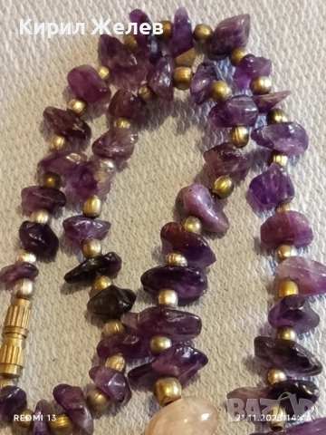 КОЛИЕ от АМЕТИСТ и КАРНЕОЛ с МЪНИСТА от ЕСТЕСТВЕНИ КАМЪНИ 27080, снимка 6 - Колиета, медальони, синджири - 52493160