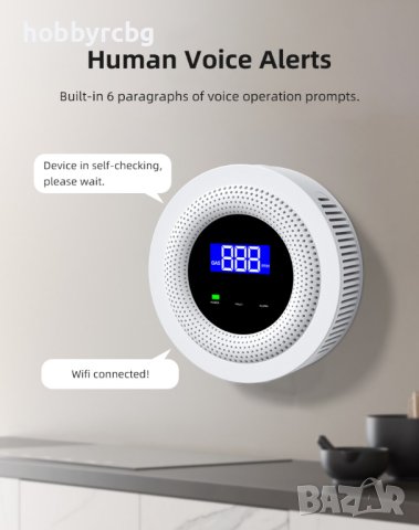 WiFi детектор за изтичане на газ, пропан-бутан, метан, aларма за дома, снимка 2 - Друга електроника - 41892904