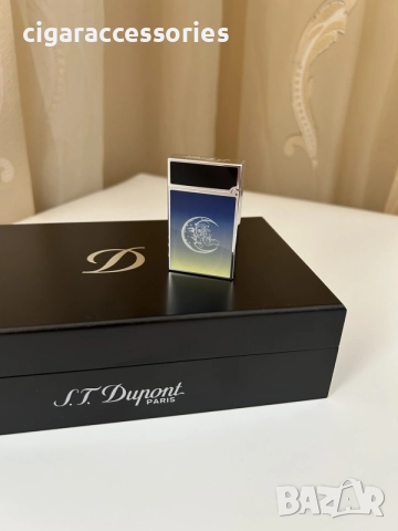 Запалка S.T. Dupont Ligne 2 Montecristo Dark Blue - отлично състояние, двоен пламък, снимка 3 - Запалки - 55729937