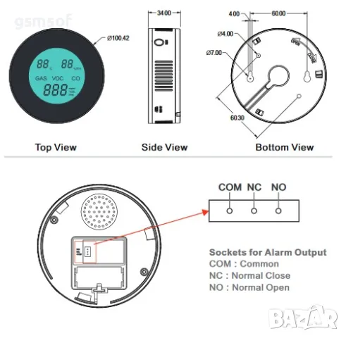 WiFi алармен датчик за изтичане на газ с известяване на телефон, снимка 5 - Друга електроника - 47715375