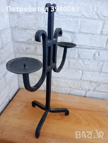 Стар свещник от ковано желязо , снимка 6 - Декорация за дома - 50646667