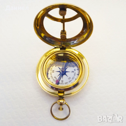 Бронзов компас с слънчев часовник , снимка 3 - Романтични подаръци - 43051919
