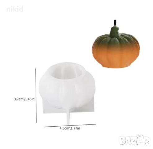 3D 3 размера тиква силиконов молд форма фондан шоколад гипс смола свещ декор, снимка 6 - Форми - 52518210
