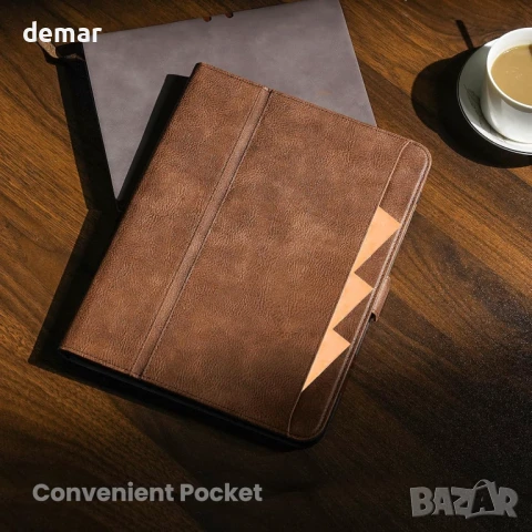 Ръчно изработен калъф AsileCuir за iPad Pro 13 инча M4 2024 A2925 A2926 A3007 с джоб, снимка 4 - Калъфи, кейсове - 51104794