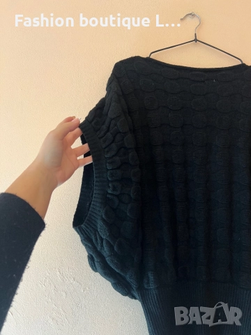 Черен дамски пуловер с широки ръкави тип прилеп 🖤, снимка 7 - Блузи с дълъг ръкав и пуловери - 52944041