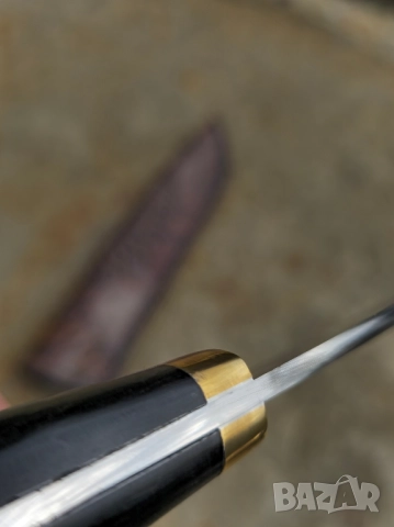 Ръчно изработен нож Черен Текстолит , снимка 9 - Ножове - 52322800