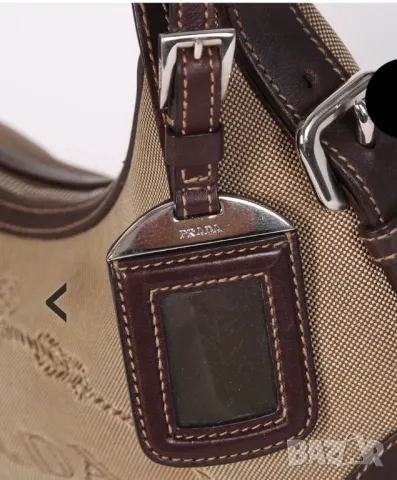 Дизайнерска Prada/Прада канвас чанта от канвас цвят на зелена маслина, снимка 6 - Чанти - 49727027