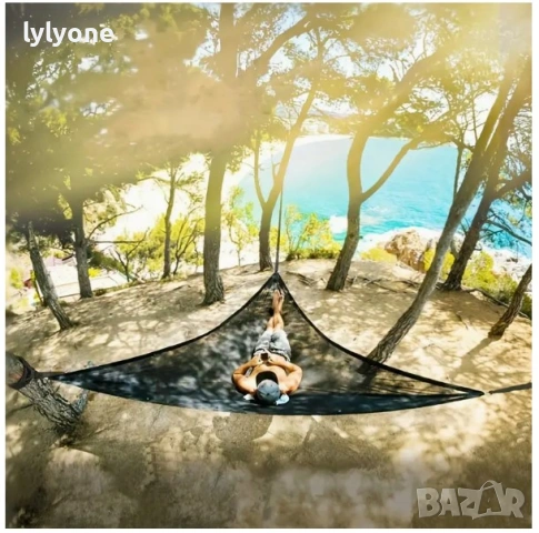 ГИГАНТСКИ Триточков ХАМАК Триъгълна люлка за 3 души *280см * Три точки, снимка 7 - Къмпинг мебели - 53873023