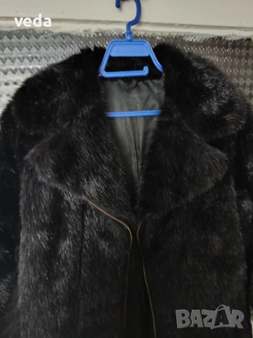 Късо кожено палто/яке естествен косъм с цип М/S УНИСЕКС, снимка 8 - Якета - 53258469